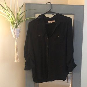 Loft black button-down